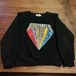 Lola + The Boys Black Sweatshirt with Vibrant Graphic